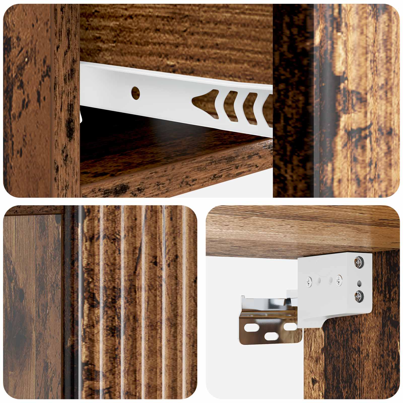 Wandmontierter Nachttisch 2 Stk. Altholz 49 x 34,5 x 20 cm