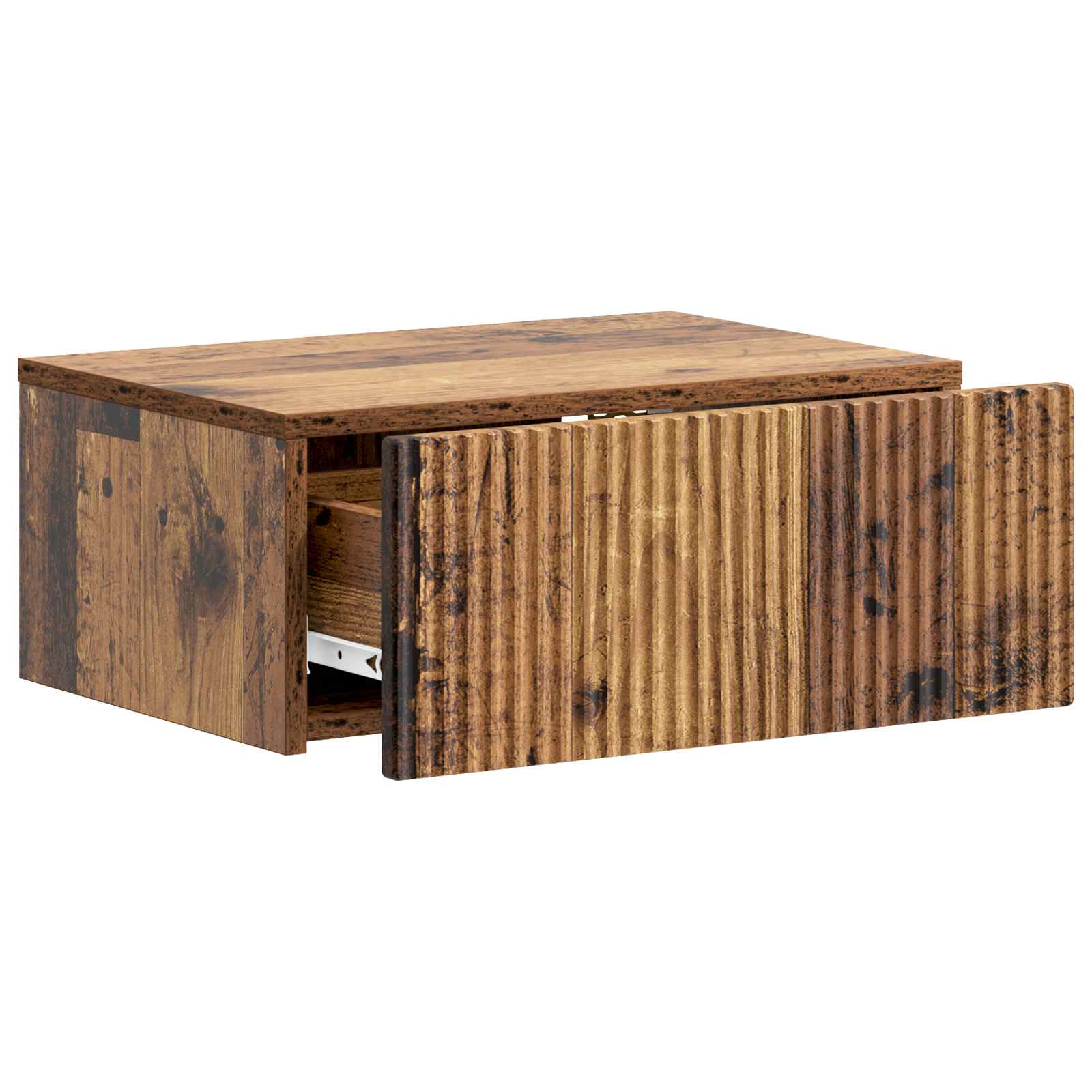 Wandmontierter Nachttisch 2 Stk. Altholz 49 x 34,5 x 20 cm
