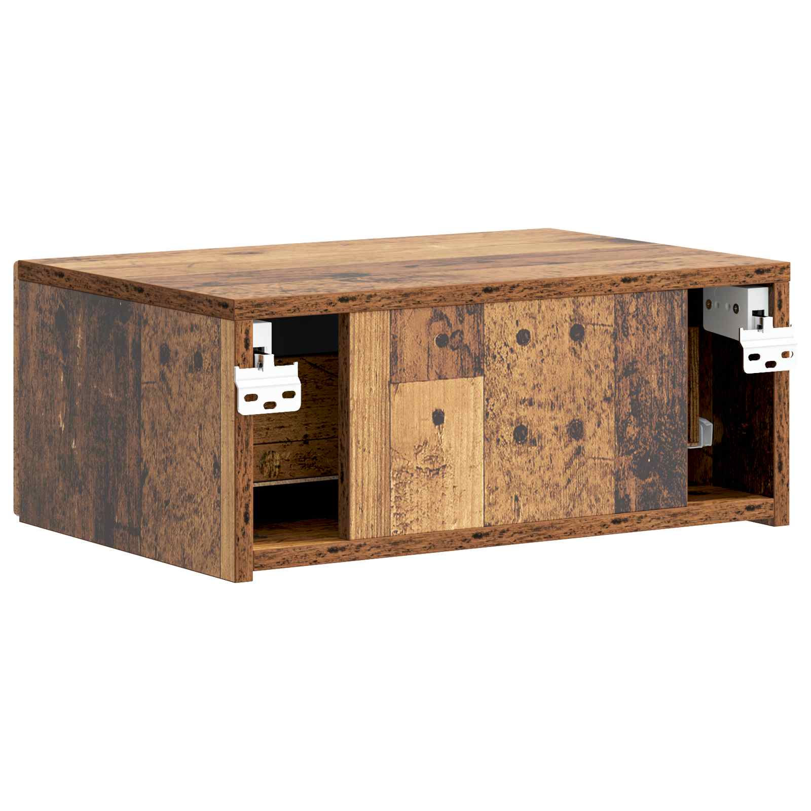 Wandmontierter Nachttisch 2 Stk. Altholz 49 x 34,5 x 20 cm