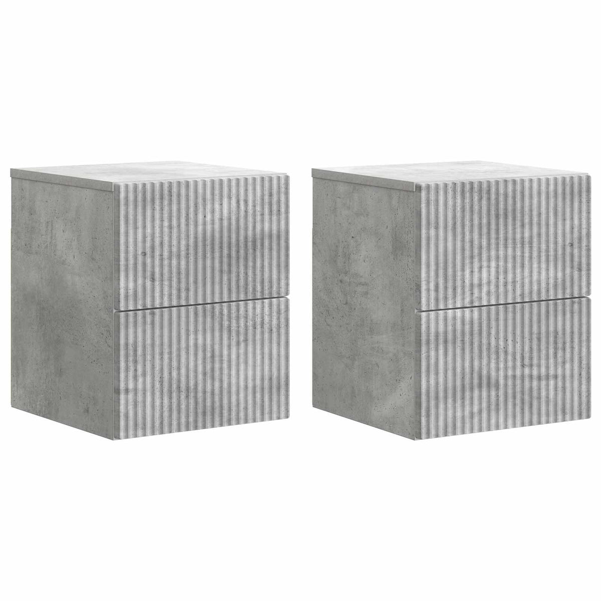 Wandmontierter Nachttisch 2 Stk. Betongrau 33 x 34,5 x 40 cm