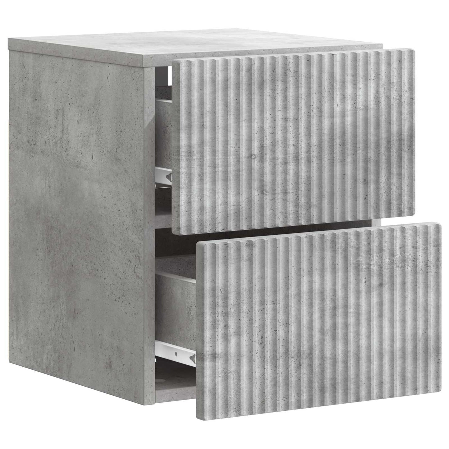 Wandmontierter Nachttisch 2 Stk. Betongrau 33 x 34,5 x 40 cm