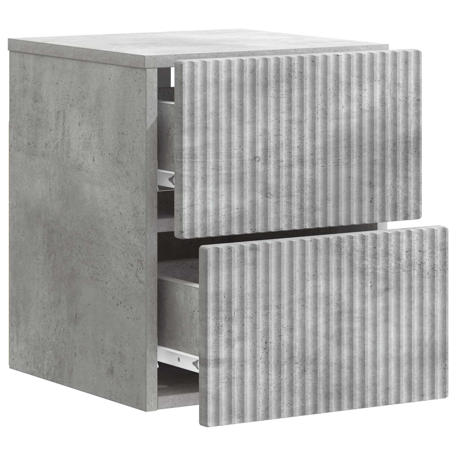 Wandmontierter Nachttisch 2 Stk. Betongrau 33 x 34,5 x 40 cm