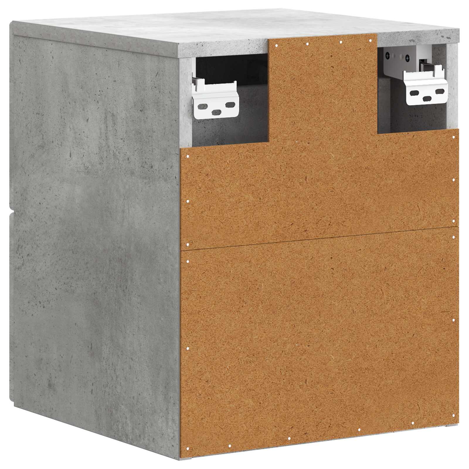 Wandmontierter Nachttisch 2 Stk. Betongrau 33 x 34,5 x 40 cm