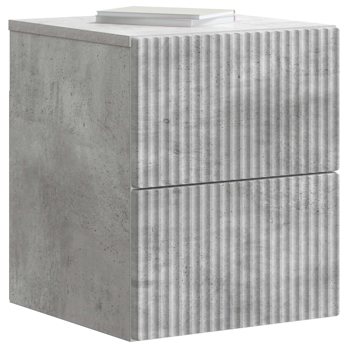 Wandmontierter Nachttisch 2 Stk. Betongrau 33 x 34,5 x 40 cm