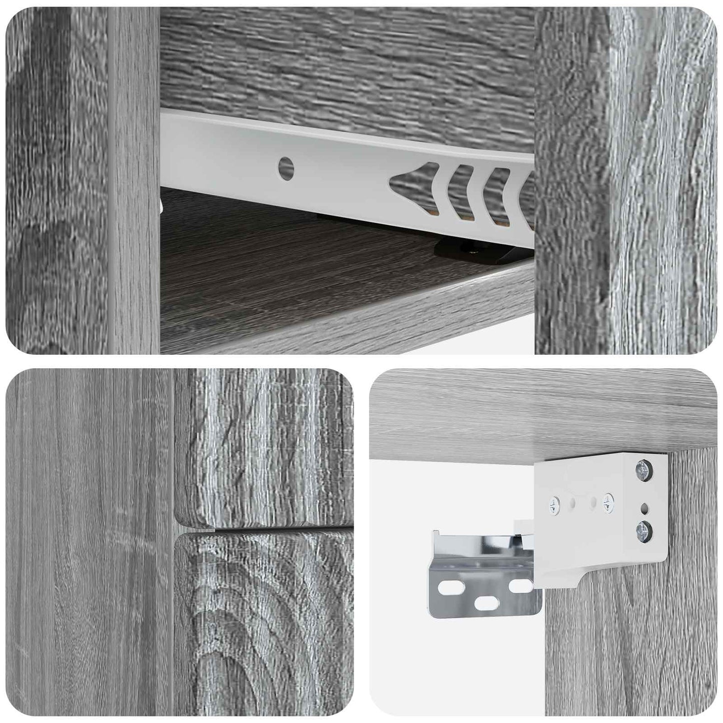 Wandmontierter Nachttisch 2 Stk. Sonoma-Grau 33 x 34,5 x 40 cm