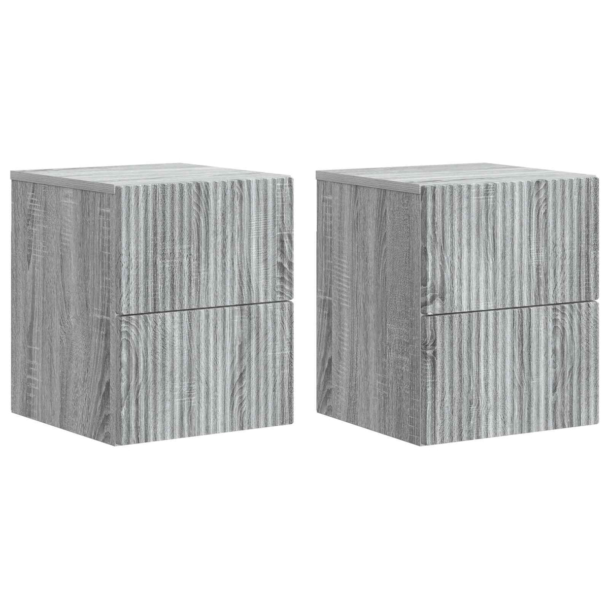 Wandmontierter Nachttisch 2 Stk. Sonoma-Grau 33 x 34,5 x 40 cm