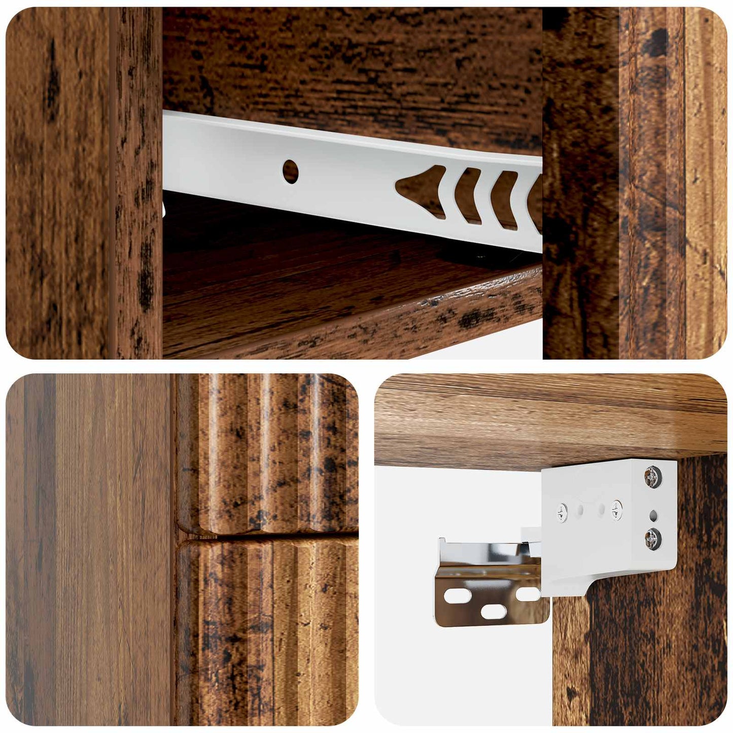 Wandmontierter Nachttisch 2 Stk. Altholz 33 x 34,5 x 40 cm