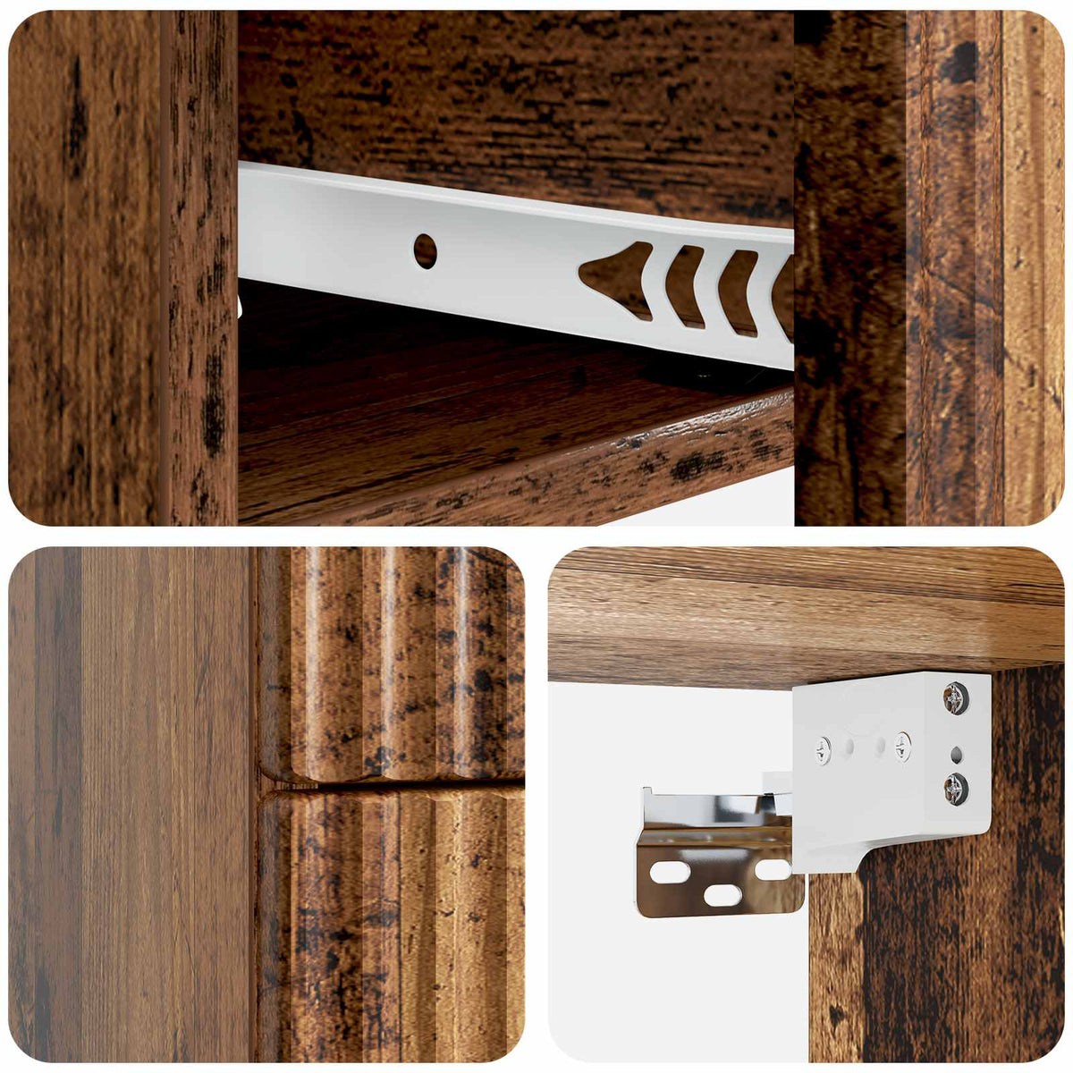 Wandmontierter Nachttisch 2 Stk. Altholz 33 x 34,5 x 40 cm