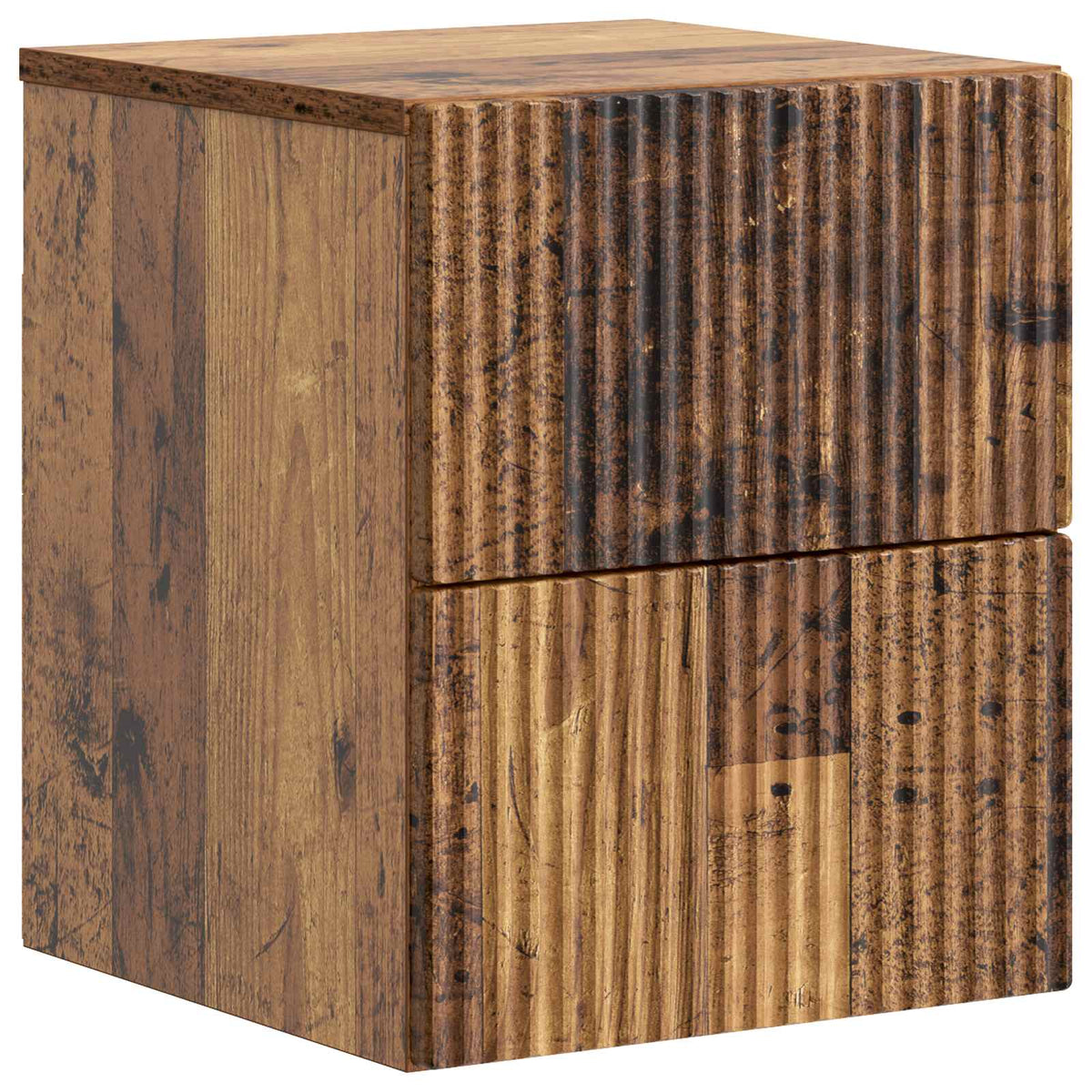 Wandmontierter Nachttisch 2 Stk. Altholz 33 x 34,5 x 40 cm