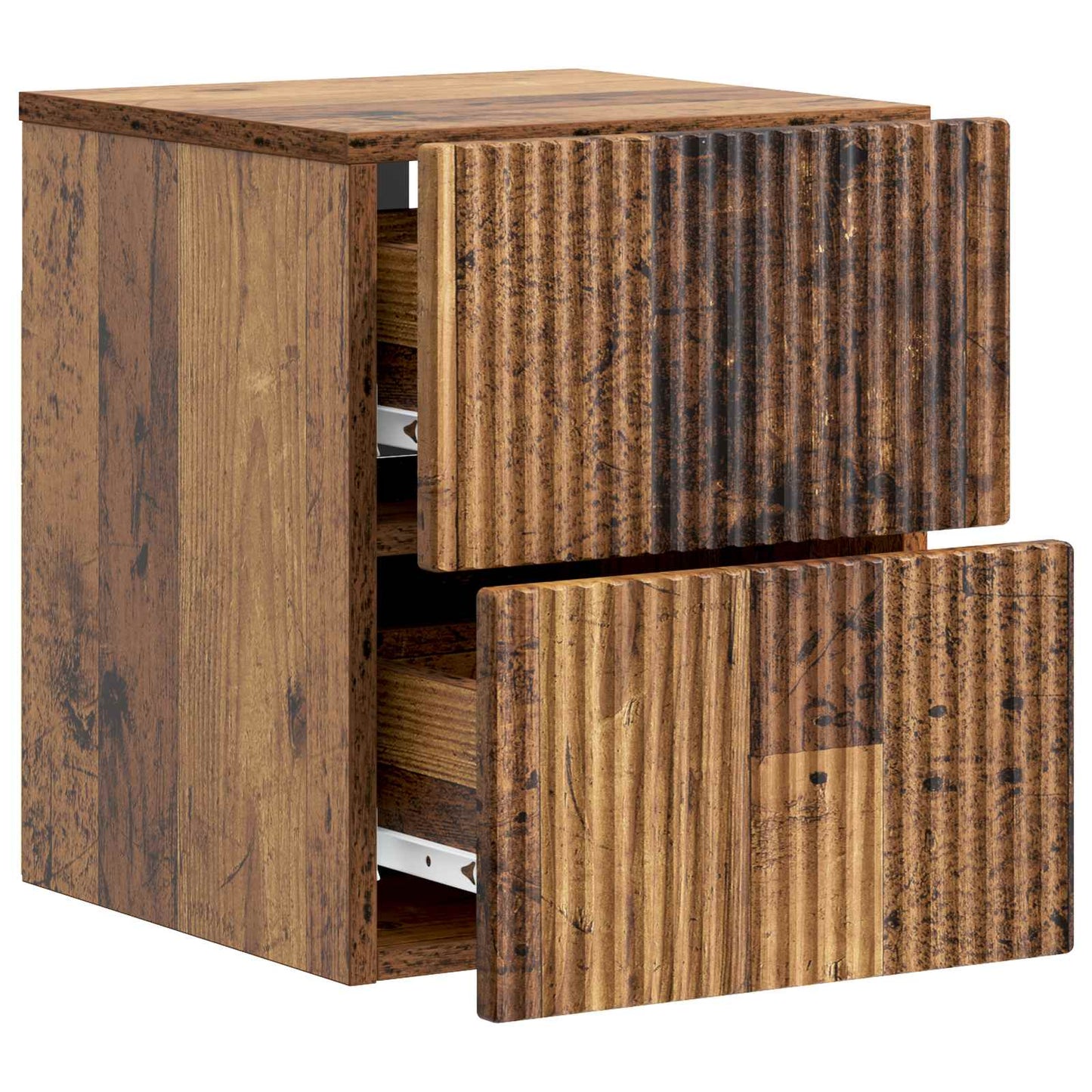 Wandmontierter Nachttisch 2 Stk. Altholz 33 x 34,5 x 40 cm