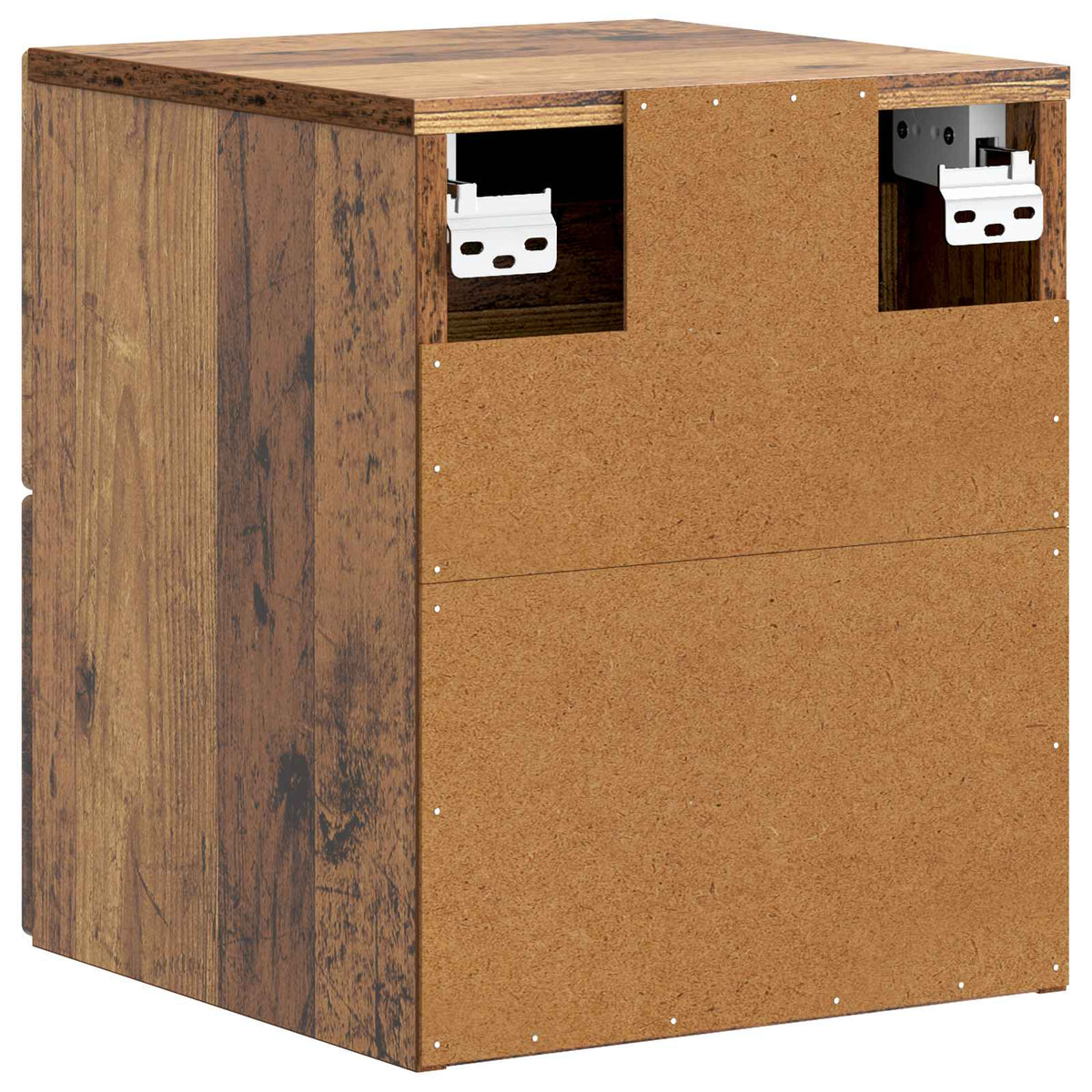Wandmontierter Nachttisch 2 Stk. Altholz 33 x 34,5 x 40 cm