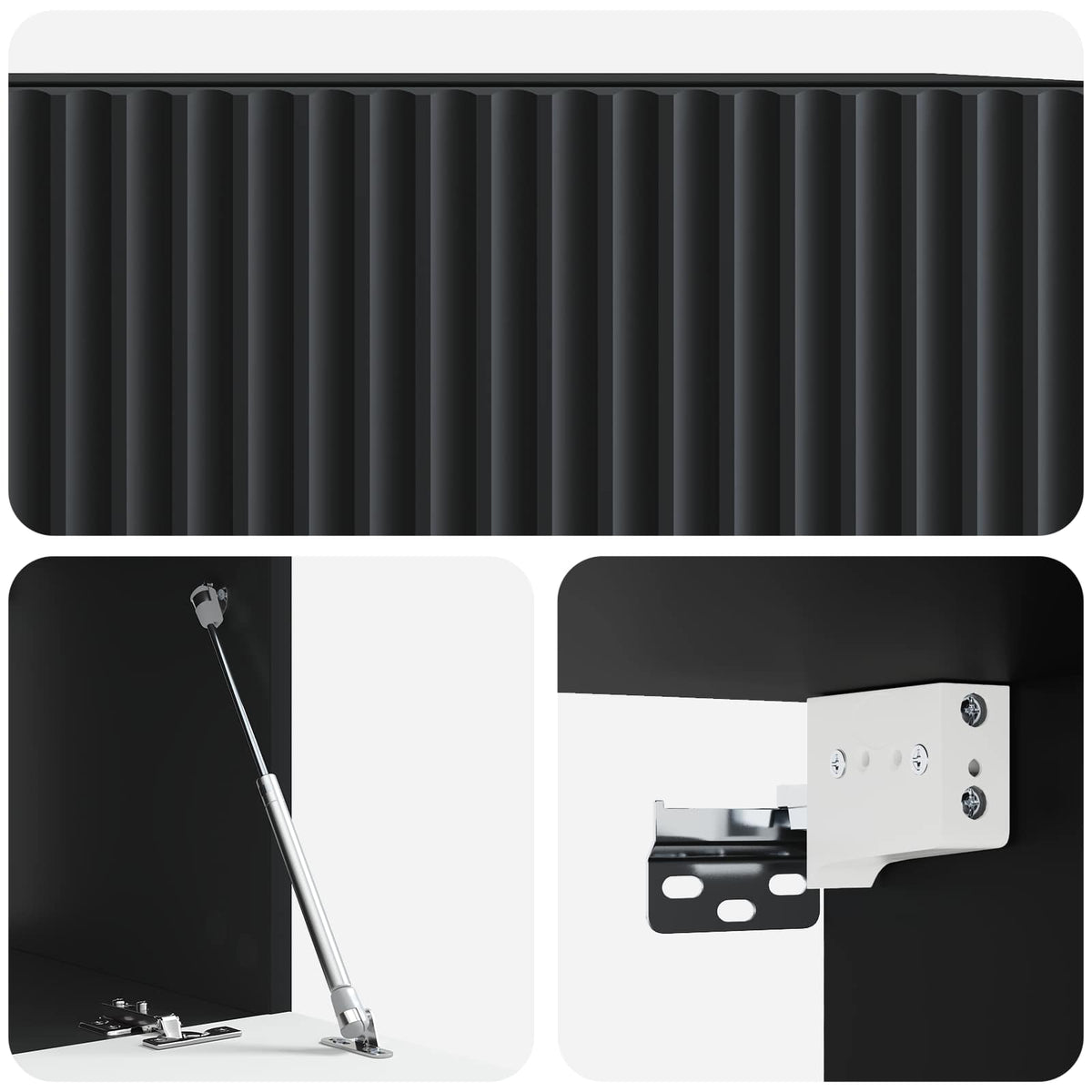 Wandmontierter TV-Schrank 59,5 x 41 x 30 cm Schwarz