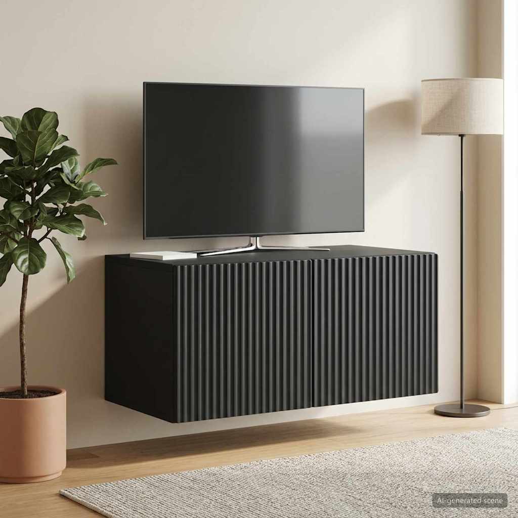 Wandmontierter TV-Schrank 59,5 x 41 x 30 cm Schwarz