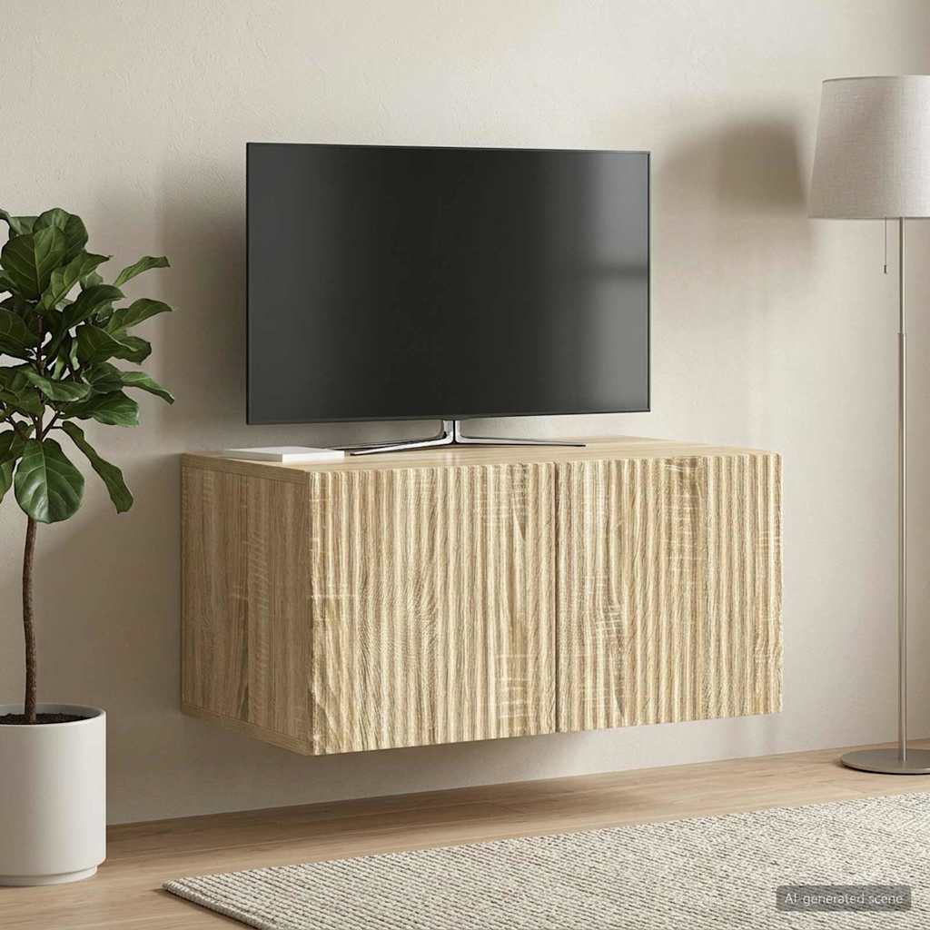 Wandmontierter TV-Schrank 59,5 x 41 x 30 cm Sonoma-Eiche