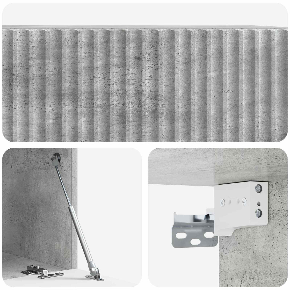 Wandmontierter TV-Schrank 59,5 x 41 x 30 cm Betongrau