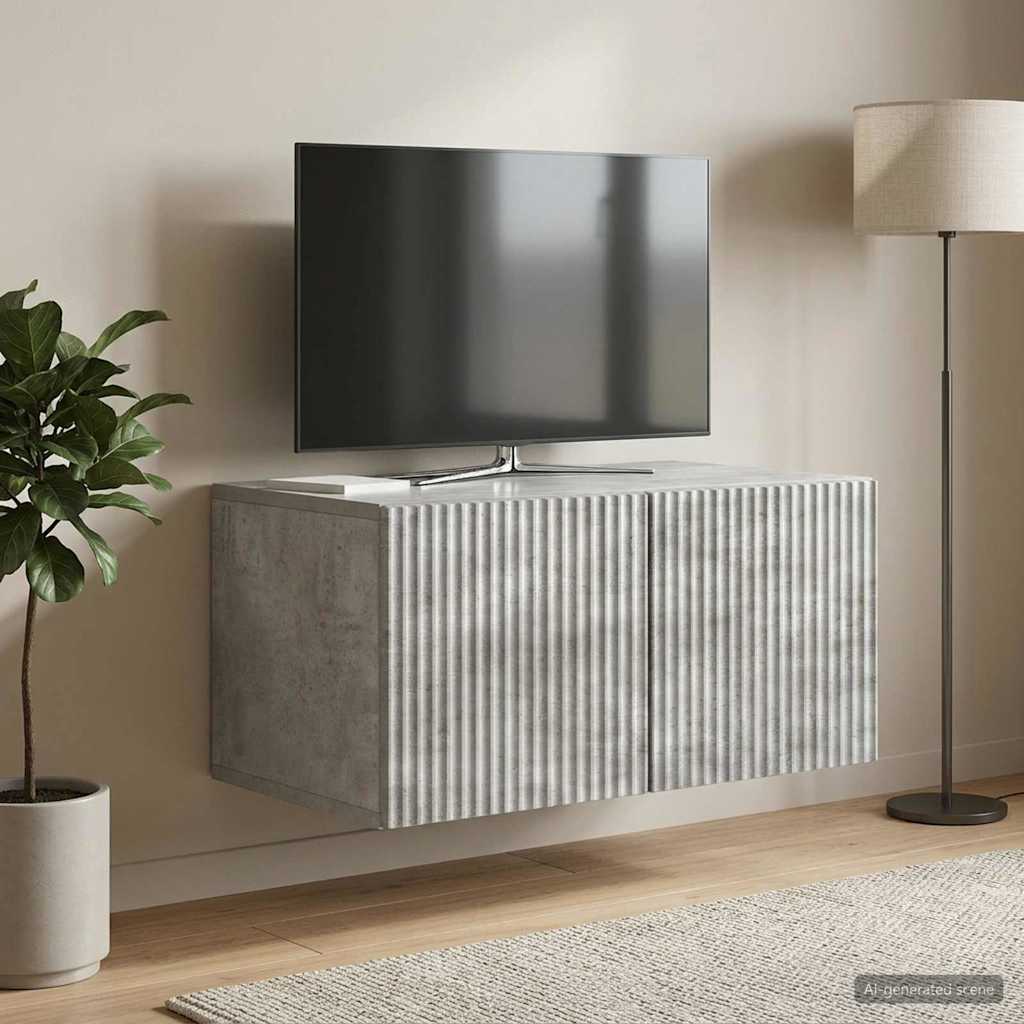 Wandmontierter TV-Schrank 59,5 x 41 x 30 cm Betongrau