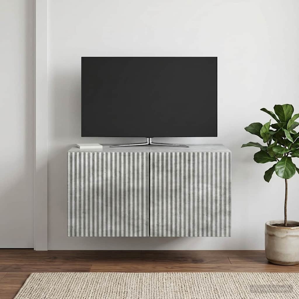 Wandmontierter TV-Schrank 59,5 x 41 x 30 cm Betongrau
