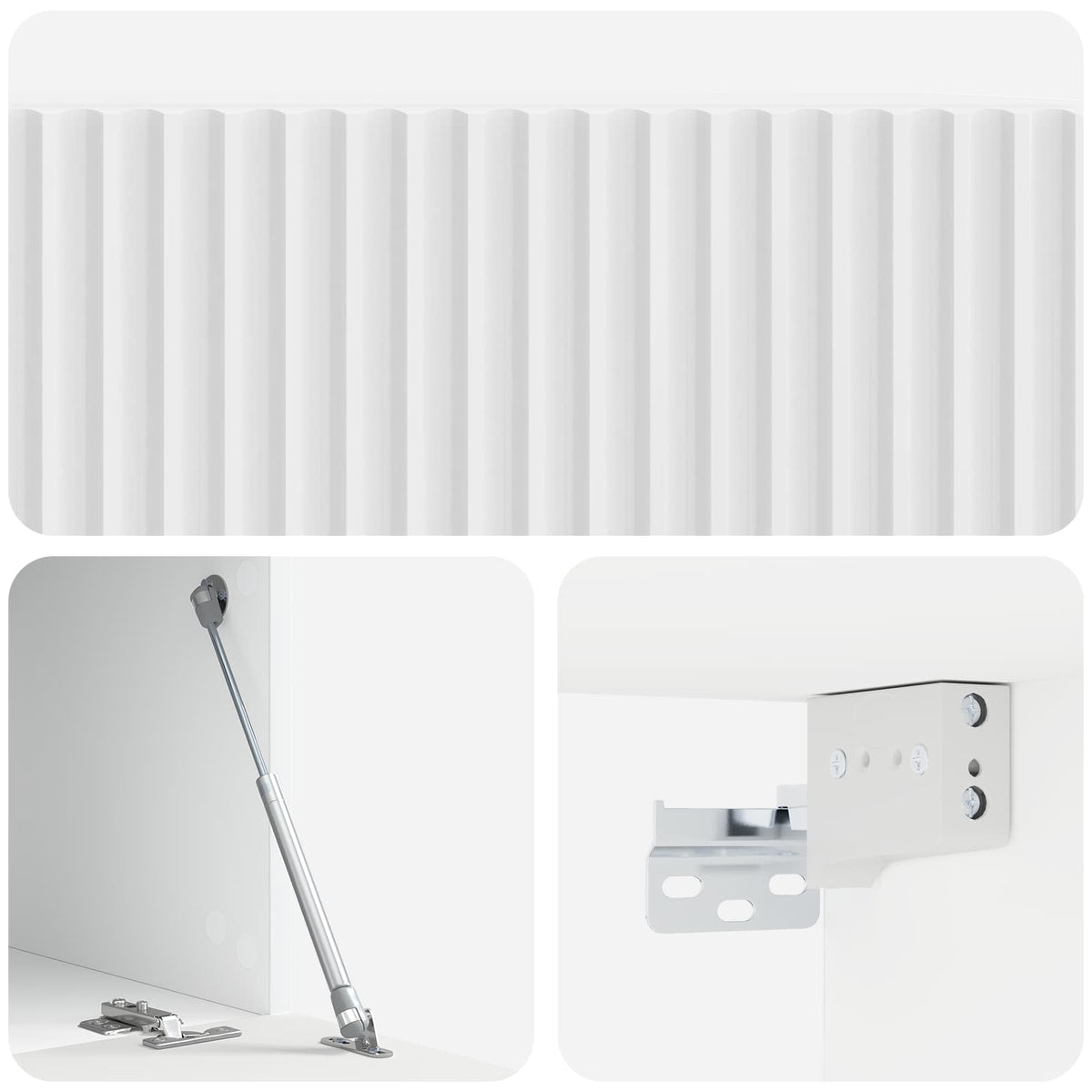 Wandmontierter TV-Schrank 59,5 x 41 x 30 cm Hochglanz Weiß