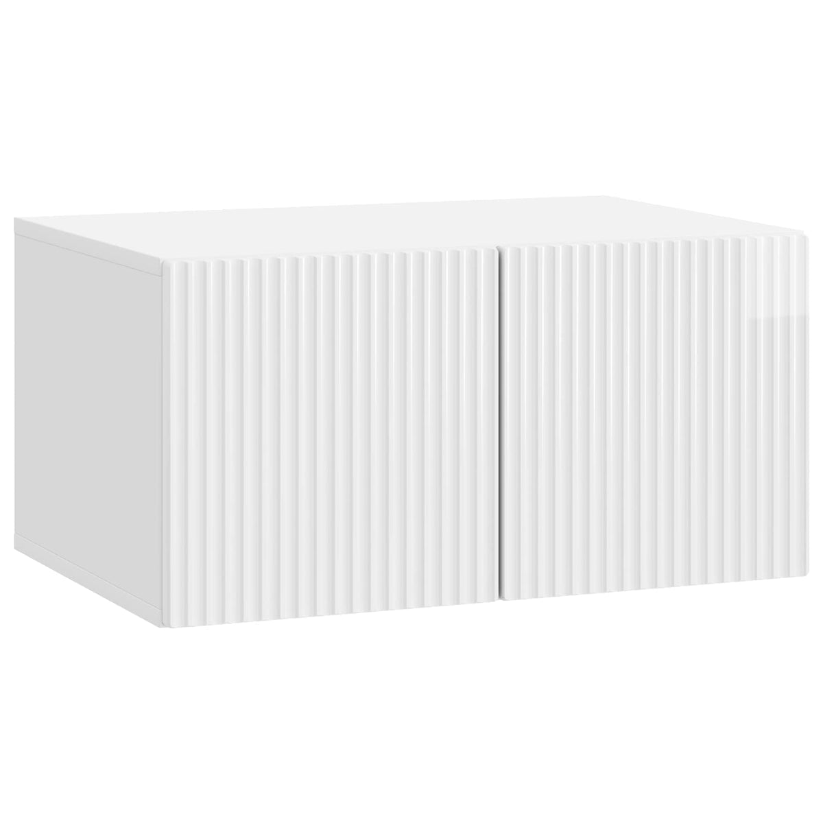 Wandmontierter TV-Schrank 59,5 x 41 x 30 cm Hochglanz Weiß