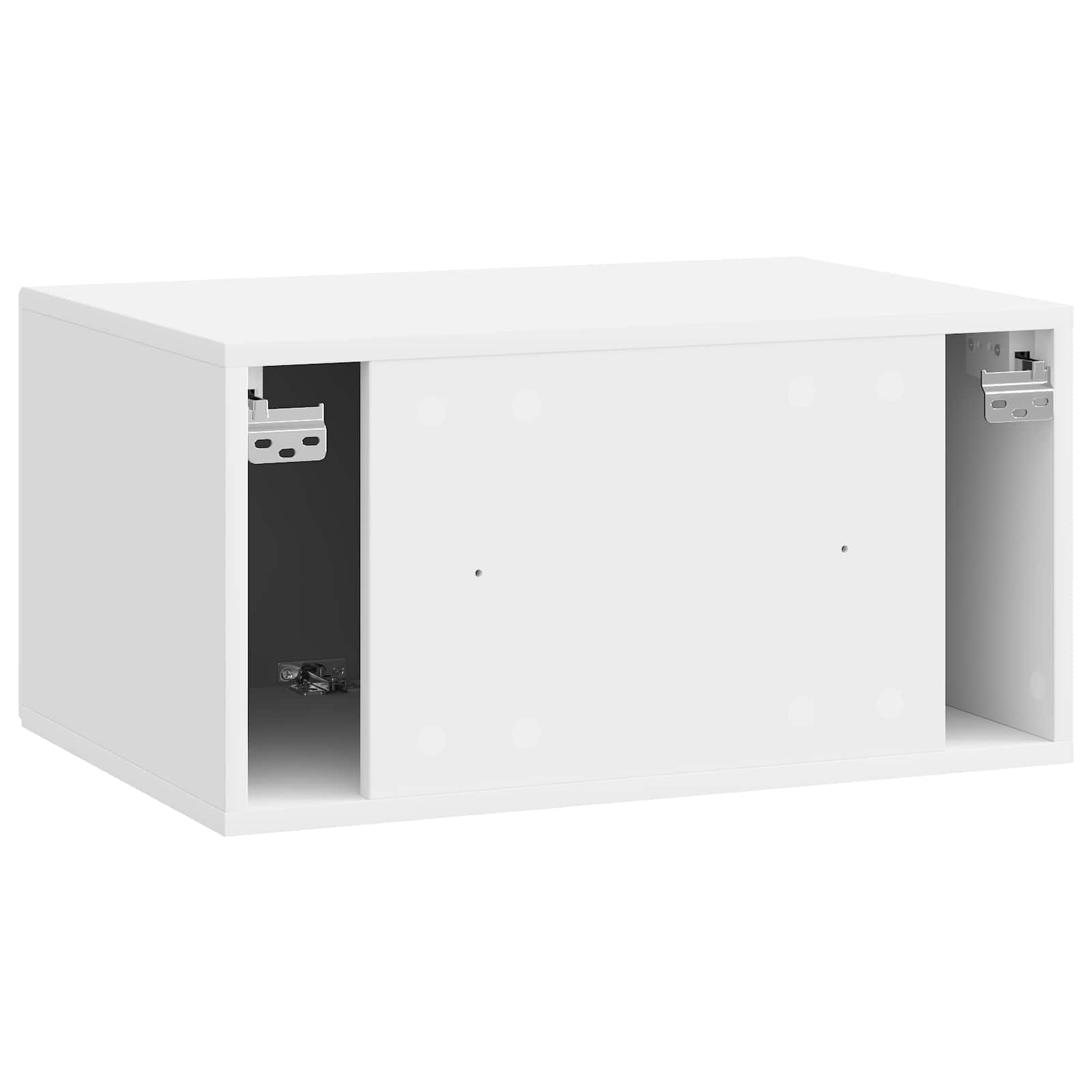 Wandmontierter TV-Schrank 59,5 x 41 x 30 cm Hochglanz Weiß