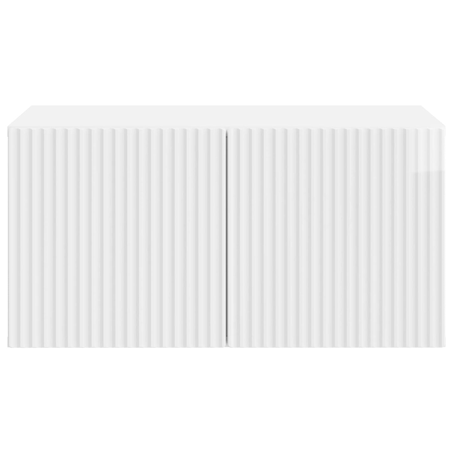 Wandmontierter TV-Schrank 59,5 x 41 x 30 cm Hochglanz Weiß