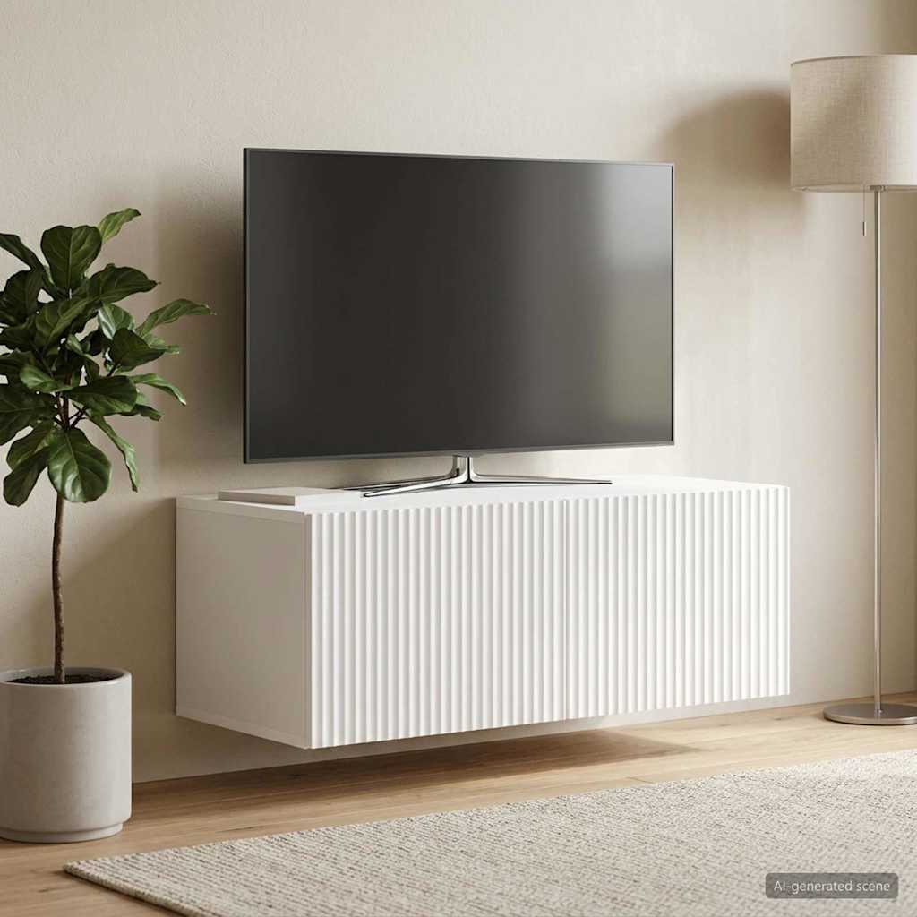 Wandmontierter TV-Schrank Weiß 78,5 x 41 x 30 cm Holzwerkstoff
