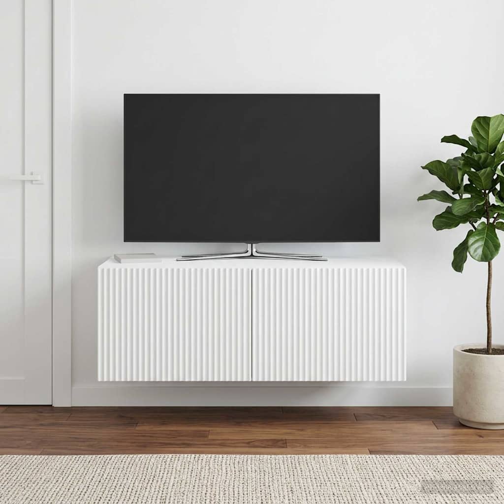 Wandmontierter TV-Schrank Weiß 78,5 x 41 x 30 cm Holzwerkstoff