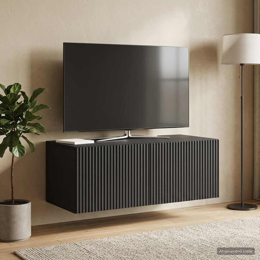 Wandmontierter TV-Schrank 78,5 x 41 x 30 cm Schwarz