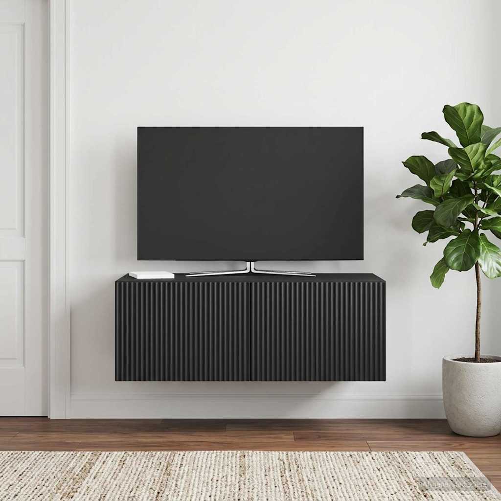 Wandmontierter TV-Schrank 78,5 x 41 x 30 cm Schwarz
