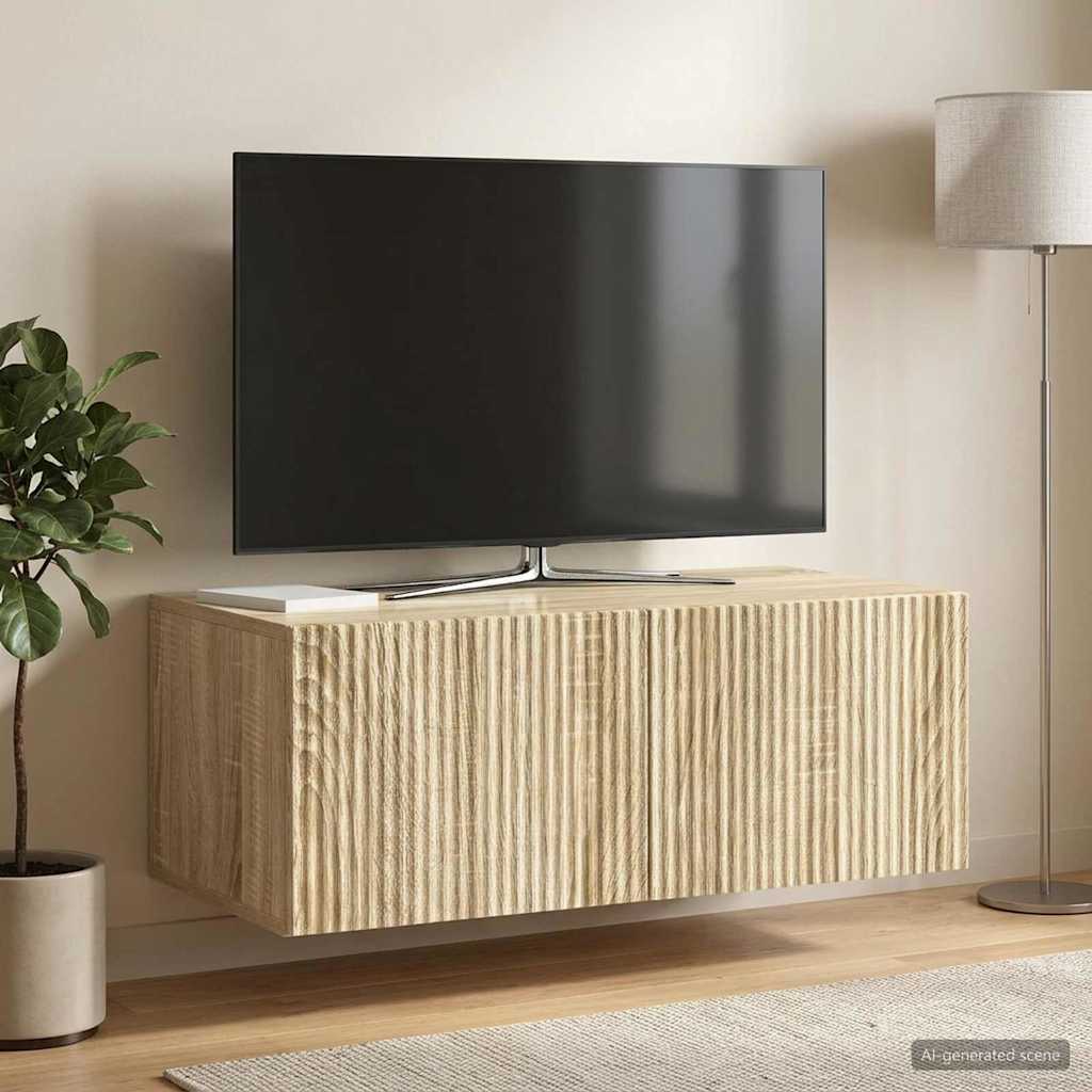 Wandmontierter TV-Schrank 78,5 x 41 x 30 cm Sonoma-Eiche