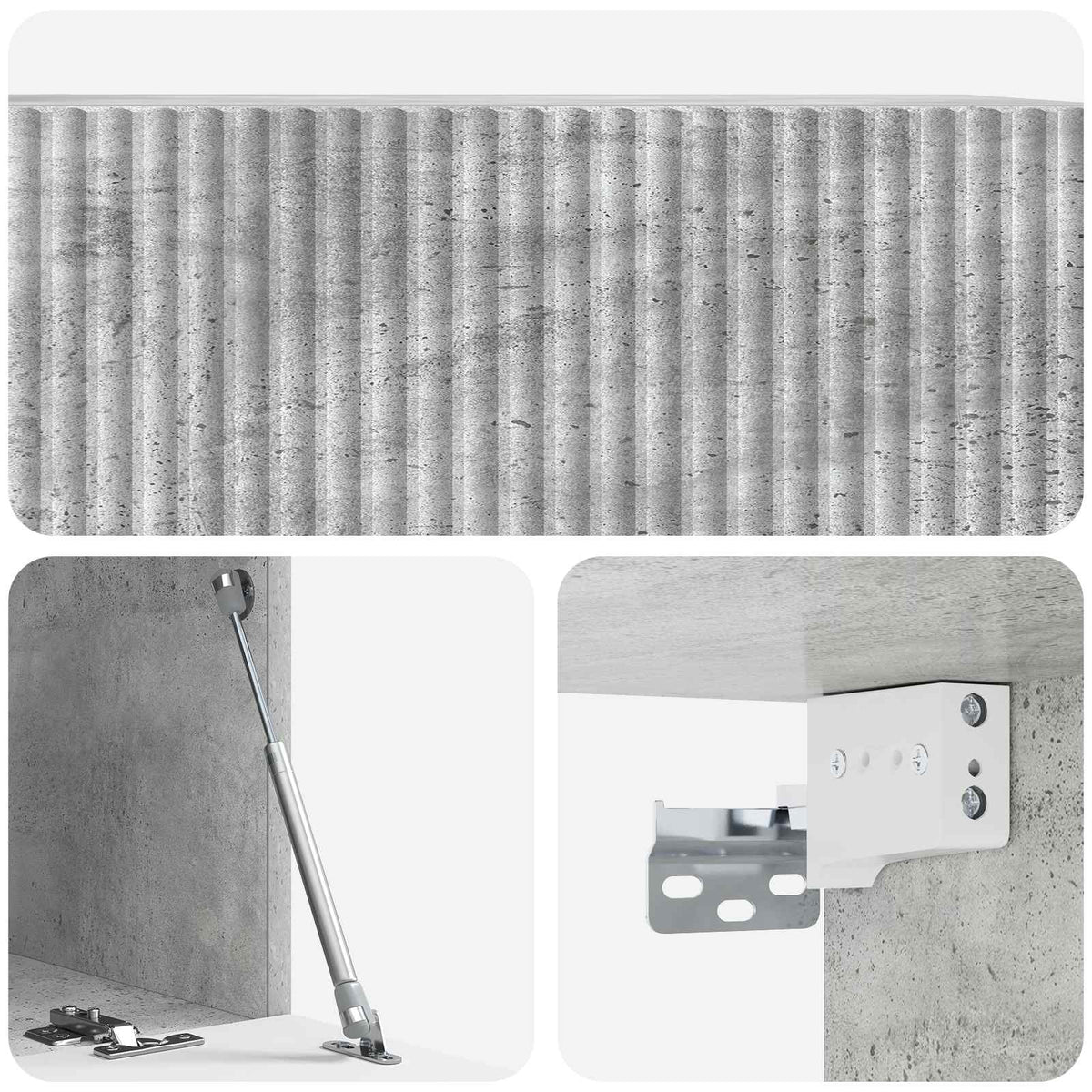 Wandmontierter TV-Schrank 78,5 x 41 x 30 cm Betongrau