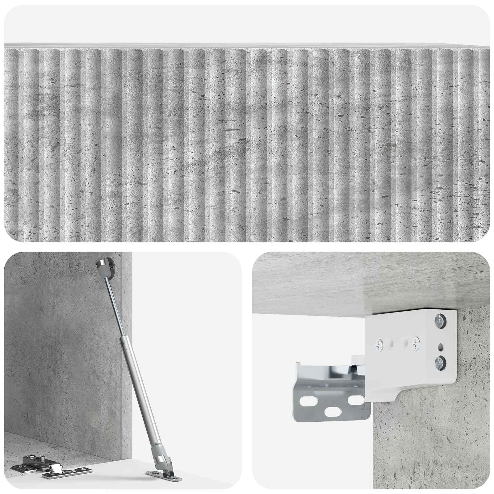 Wandmontierter TV-Schrank 78,5 x 41 x 30 cm Betongrau
