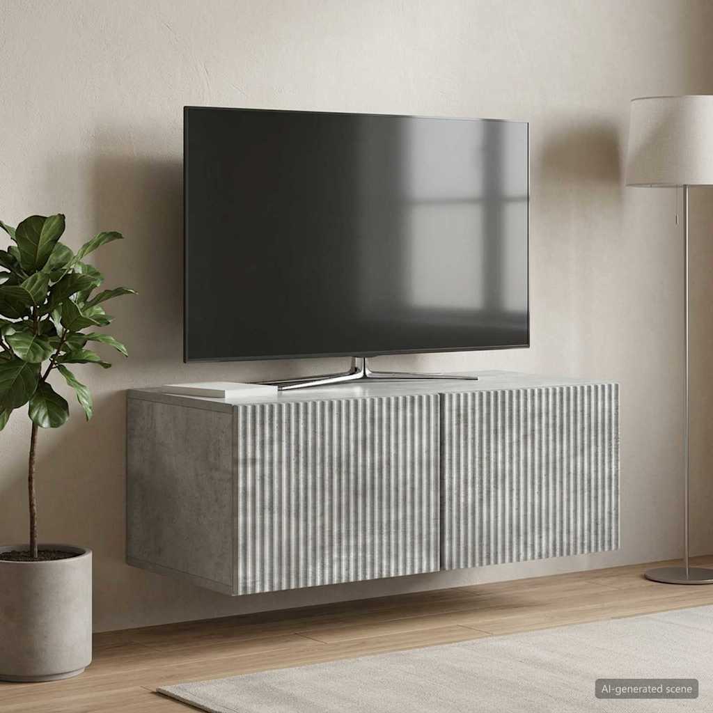 Wandmontierter TV-Schrank 78,5 x 41 x 30 cm Betongrau