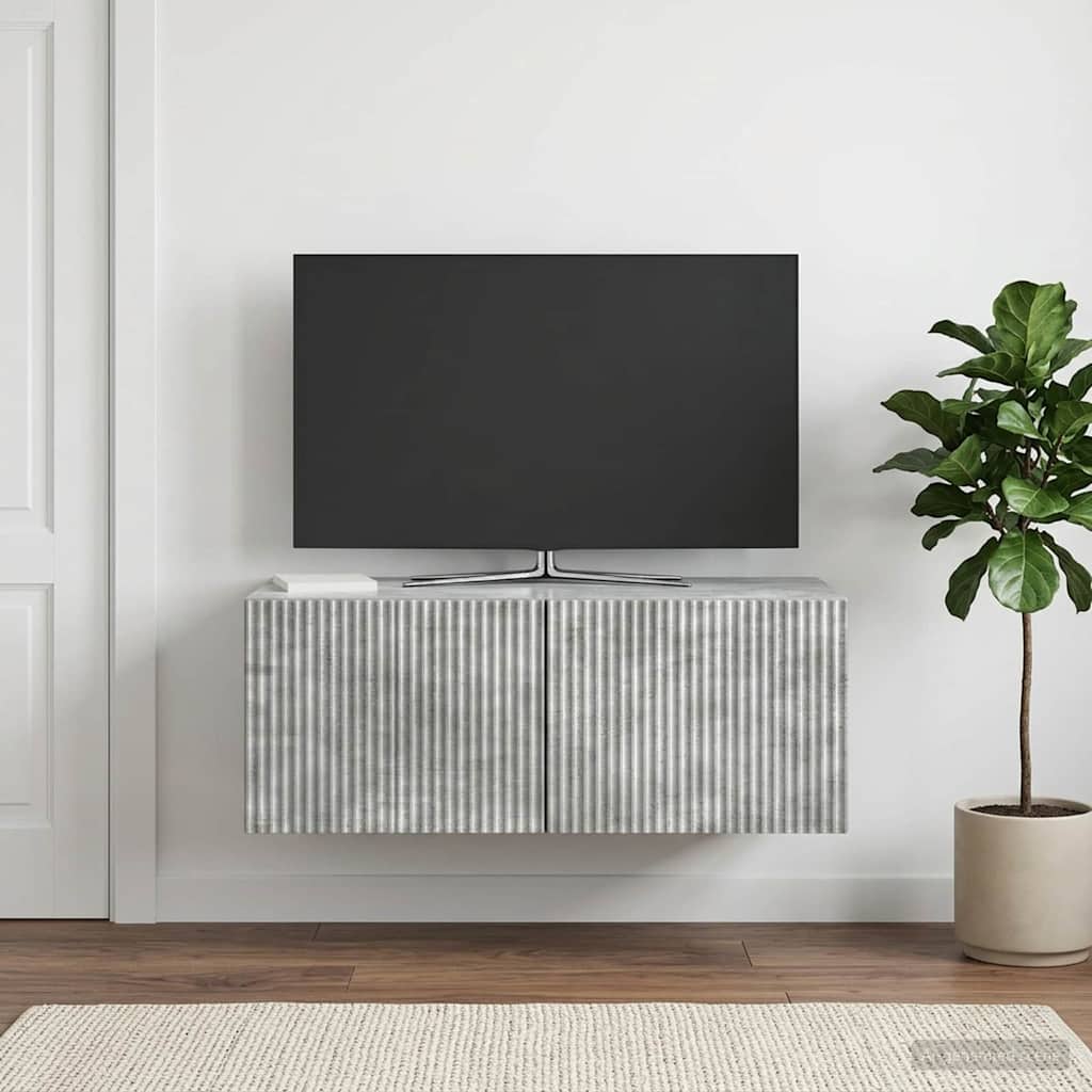 Wandmontierter TV-Schrank 78,5 x 41 x 30 cm Betongrau