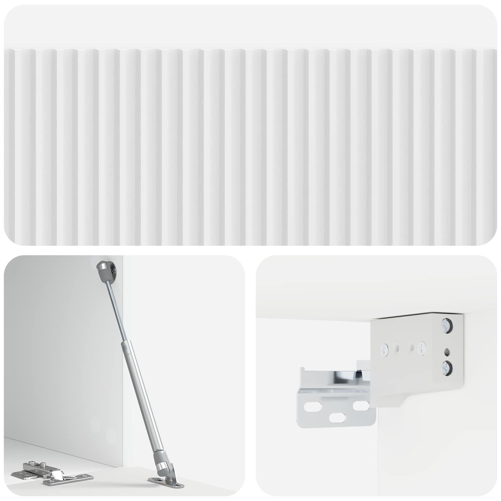 Wandmontierter TV-Schrank 78,5 x 41 x 30 cm Hochglanz Weiß