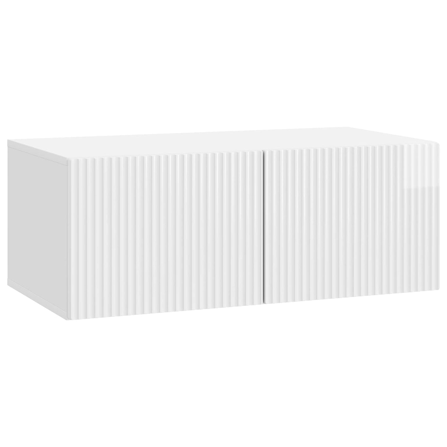 Wandmontierter TV-Schrank 78,5 x 41 x 30 cm Hochglanz Weiß