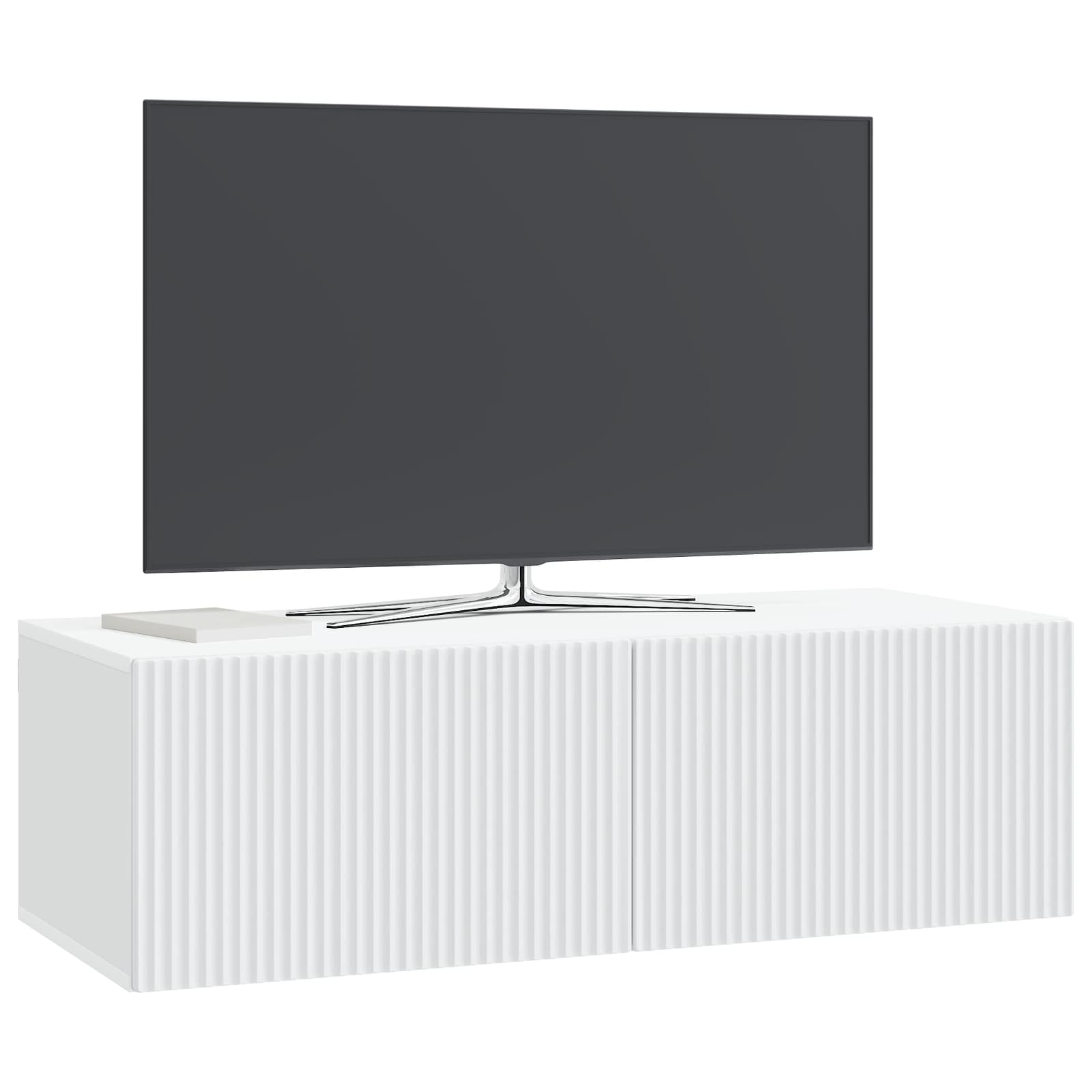 Wandmontierter TV-Schrank Weiß 98 x 41 x 30 cm Holzwerkstoff