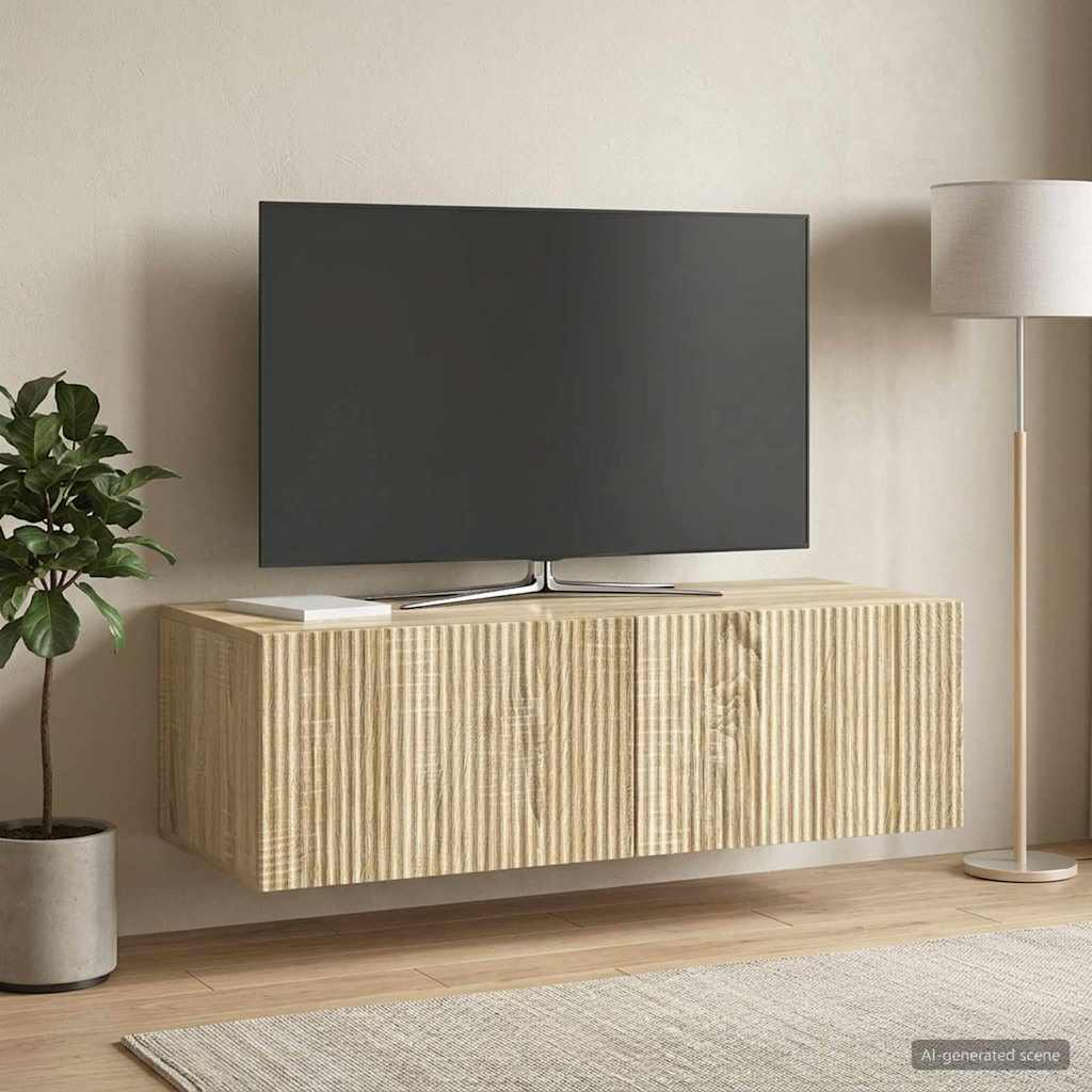 Wandmontierter TV-Schrank 98 x 41 x 30 cm Sonoma-Eiche