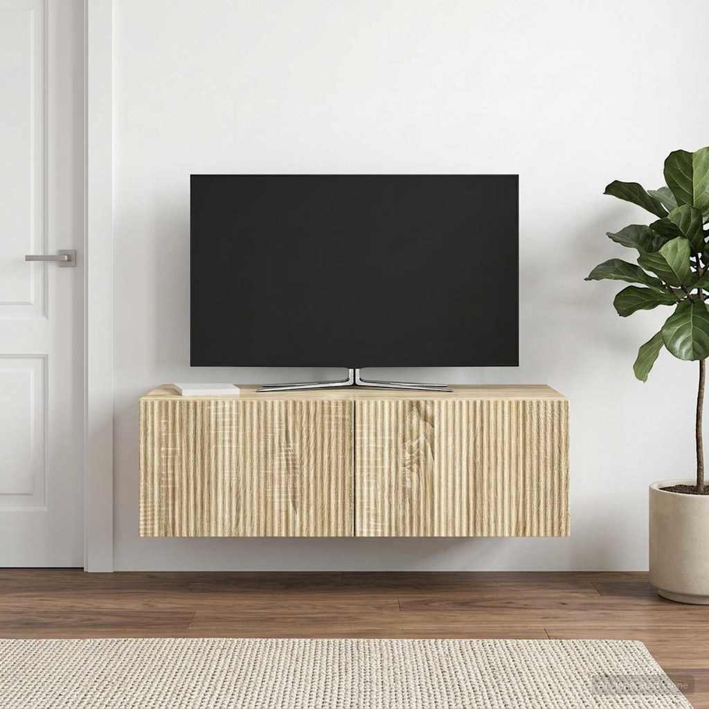 Wandmontierter TV-Schrank 98 x 41 x 30 cm Sonoma-Eiche
