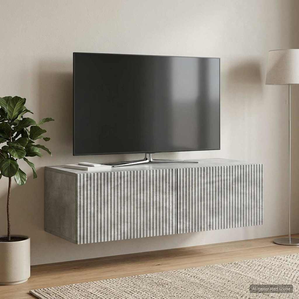 Wandmontierter TV-Schrank 98 x 41 x 30 cm Betongrau