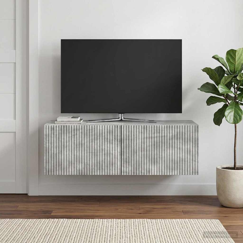 Wandmontierter TV-Schrank 98 x 41 x 30 cm Betongrau
