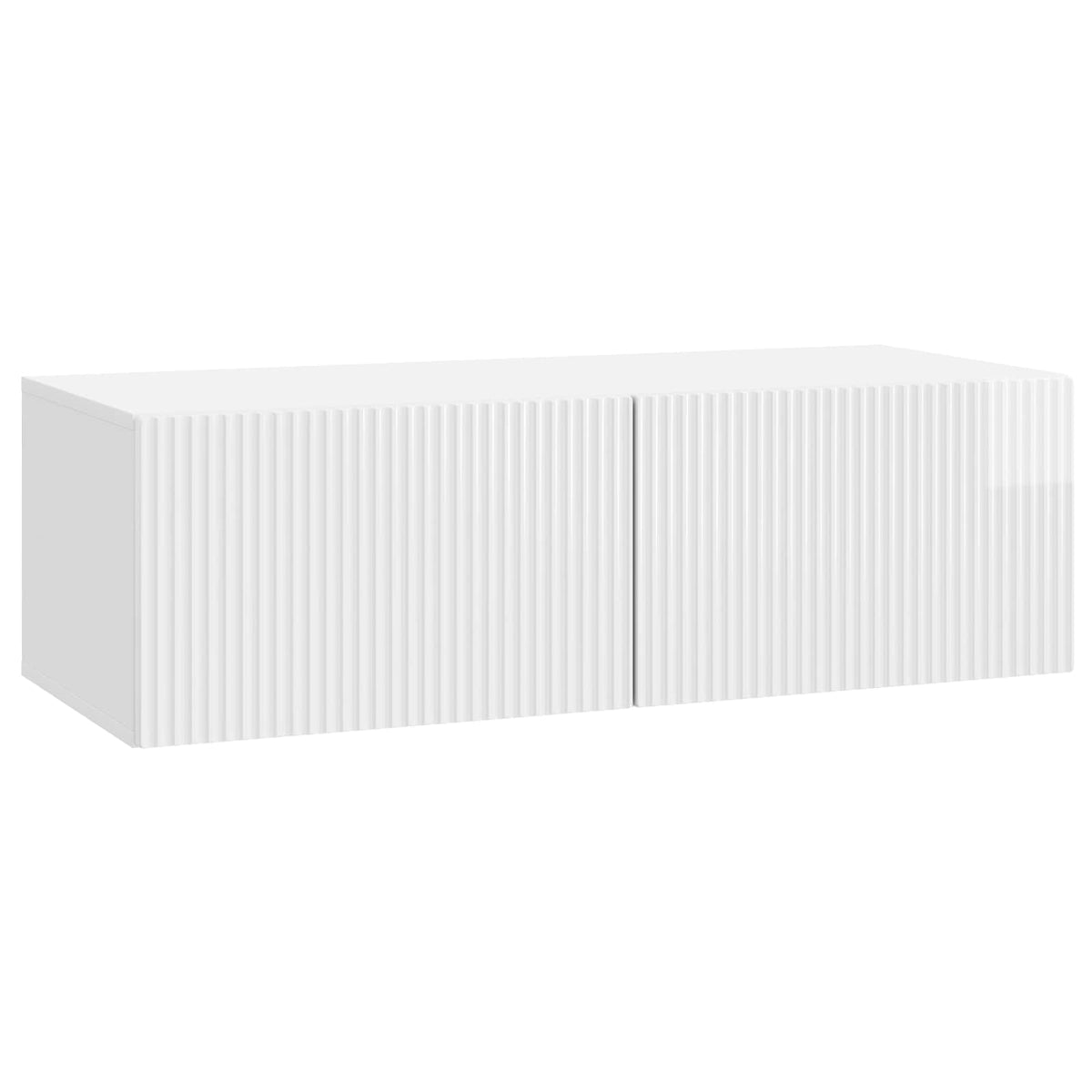 Wandmontierter TV-Schrank 98 x 41 x 30 cm Hochglanz Weiß