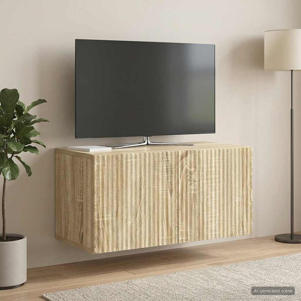 Wandmontierter TV-Schrank 59,5 x 31 x 30 cm Sonoma-Eiche
