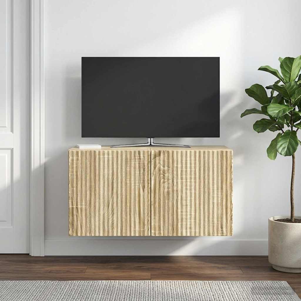 Wandmontierter TV-Schrank 59,5 x 31 x 30 cm Sonoma-Eiche