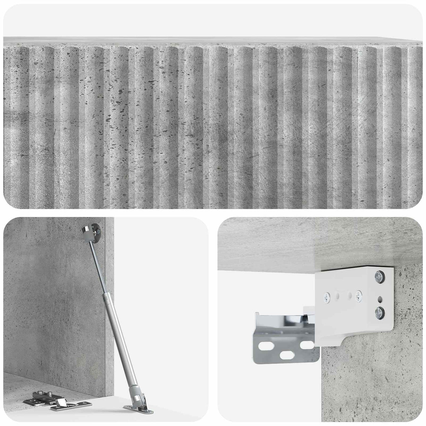 Wandmontierter TV-Schrank 59,5 x 31 x 30 cm Betongrau