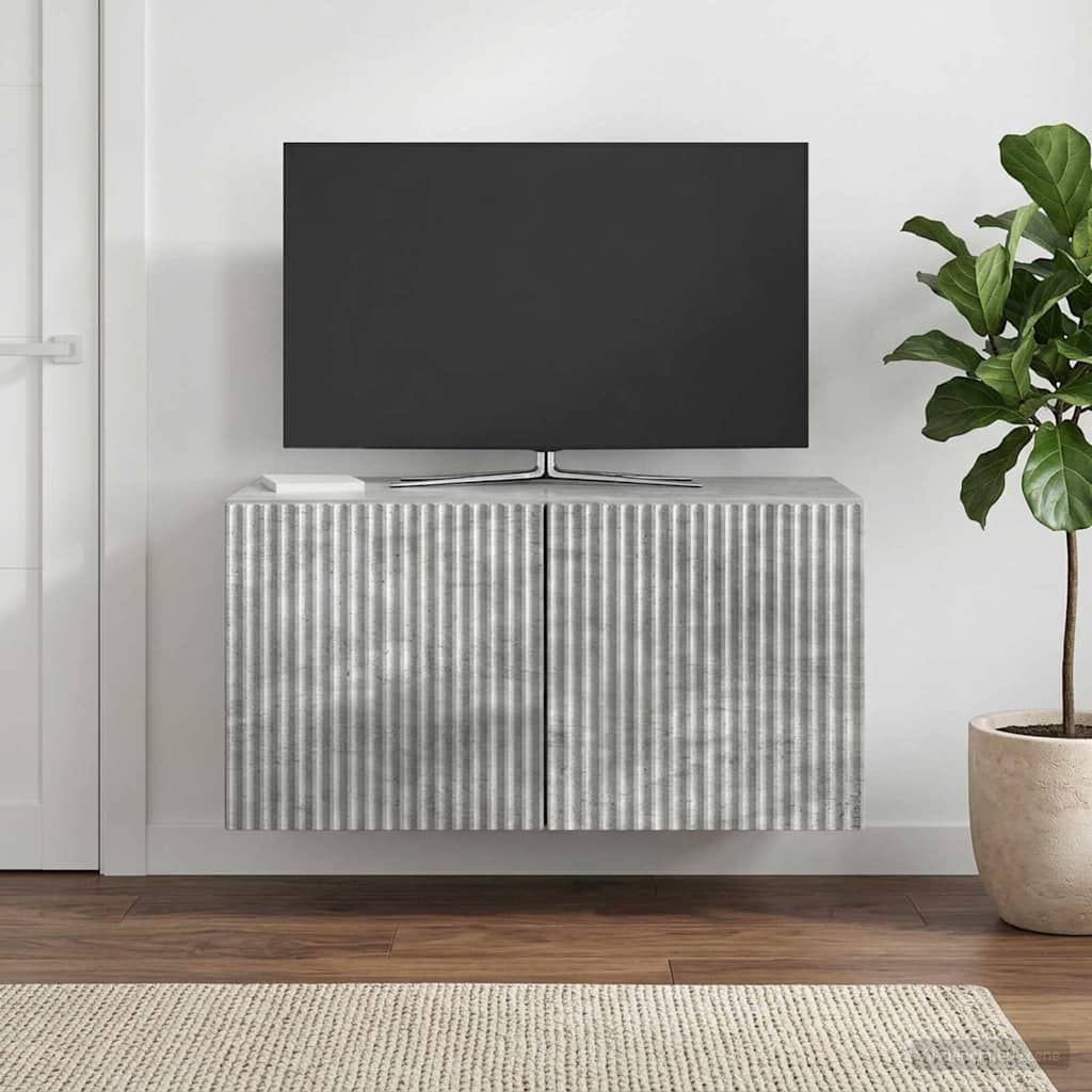 Wandmontierter TV-Schrank 59,5 x 31 x 30 cm Betongrau