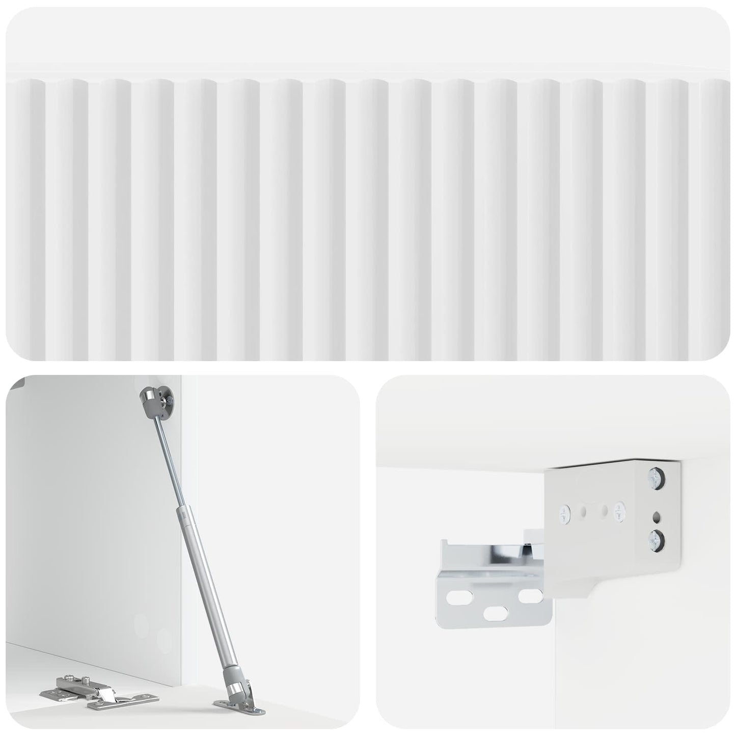 Wandmontierter TV-Schrank 59,5 x 31 x 30 cm Hochglanz Weiß