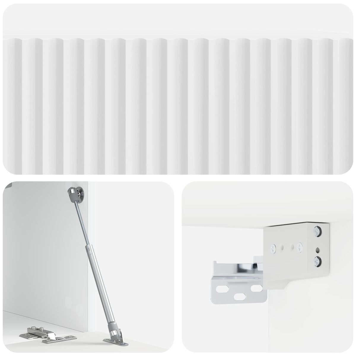 Wandmontierter TV-Schrank 59,5 x 31 x 30 cm Hochglanz Weiß