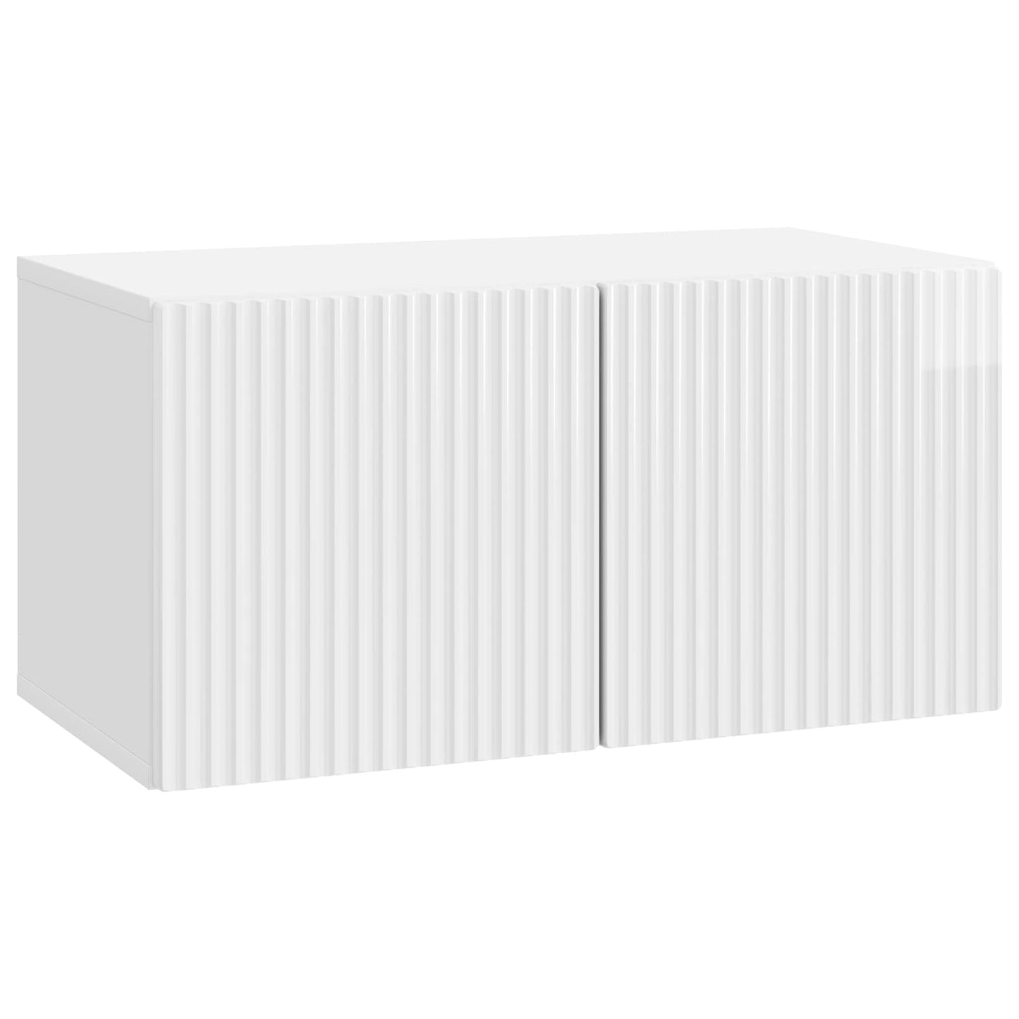 Wandmontierter TV-Schrank 59,5 x 31 x 30 cm Hochglanz Weiß