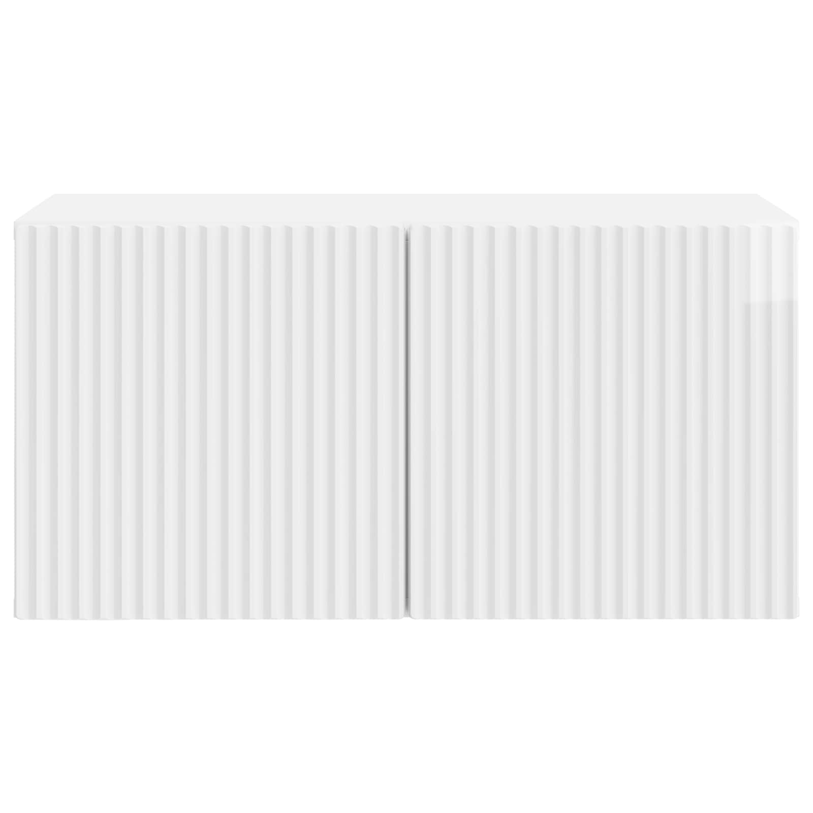 Wandmontierter TV-Schrank 59,5 x 31 x 30 cm Hochglanz Weiß